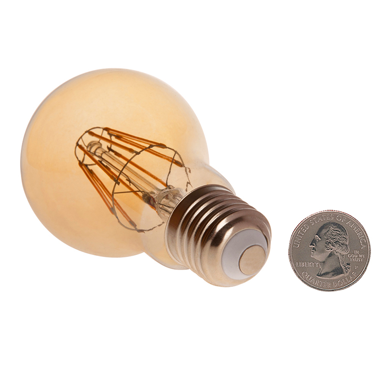 Gold Tint A19 E26/E27 8W LED Vintage Antique Filament Light Bulb, 75W Equivalent, 4-Pack, AC100-130V or 220-240V Gold Tint A19 E26/E27 8W LED Vintage Antique Filament Light Bulb, 75W Equivalent, 4-Pack, AC100-130V or 220-240V